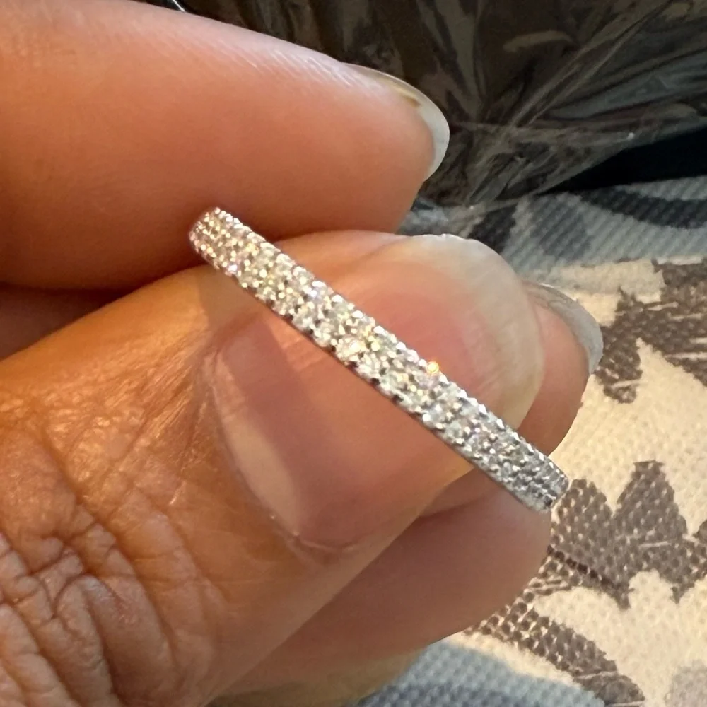 Sterling Silver Moissanite White Dainty Engagement Ring